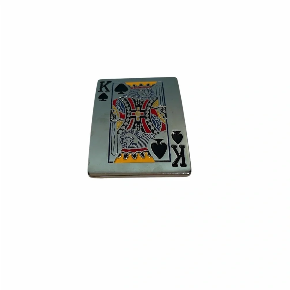 Mens Gambling Card King of Spades  Belt Buckle